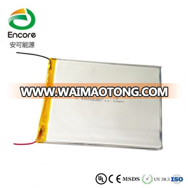 EN308092 3000mAh 3.7V lithium polymer battery